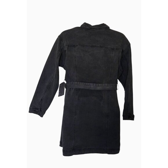 Eloquii long black belted trench coat size 18 - Picture 4 of 6